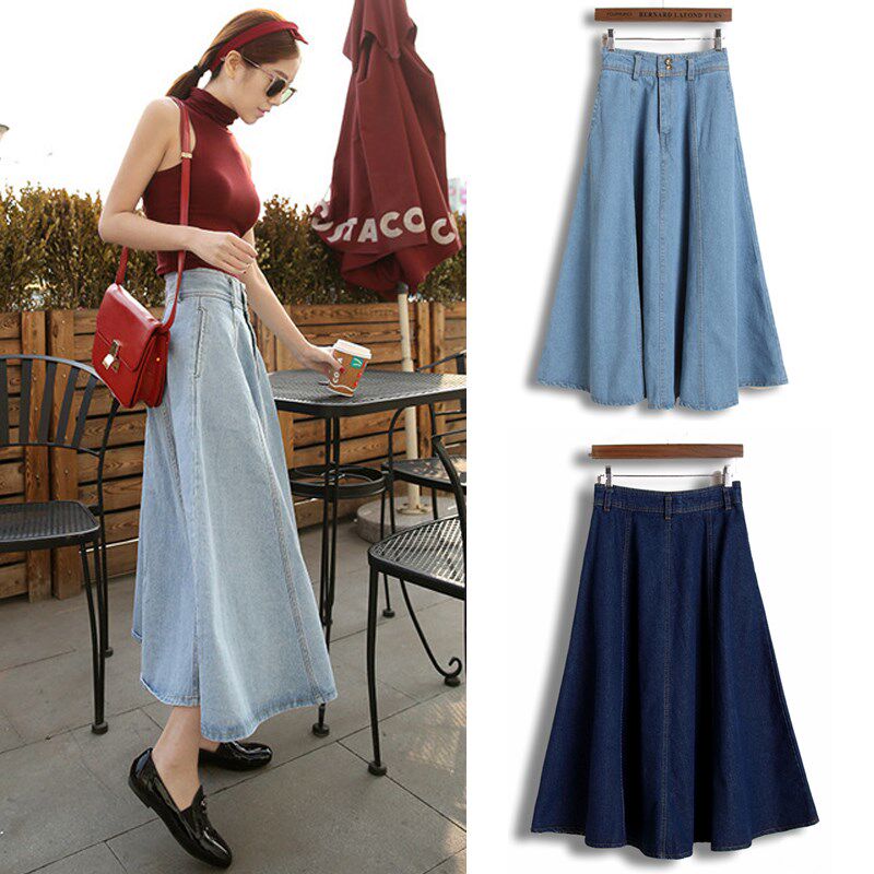 复古装新款伞裙字大摆裙女显瘦百搭半身裙裙子A高腰春夏牛仔中长在类目 女装/女士精品, 半身裙中 - 来自Buy2taobao.com提供专业的淘宝代购服务