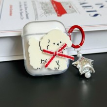 蝴蝶结小狗适用QCYT18保护套Ailypods可爱QCY T13ANC耳机壳T8S少女心T10/T11蓝牙耳机保护套AilyBuds Lite