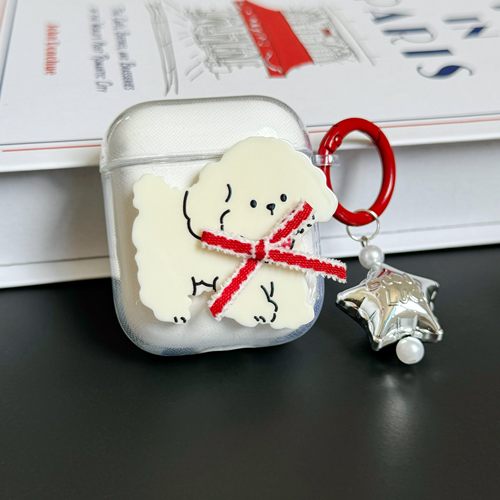 蝴蝶结小狗适用漫步者花再zeroair保护套evopro可爱漫步者MagicANC耳机壳Zeropro萌tou3plus花再n2 minibud2