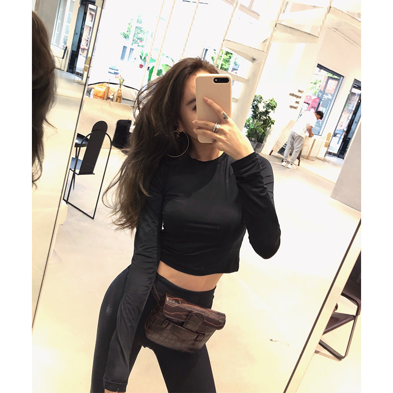 Jiang Xinyu of the same kind black Self cultivation Base coat Long sleeve Autumn and winter Internal lap Scheming jacket Versatile clothesin the Women's clothing/Boutique , T-shirt  category - from Buy2taobao.com to provide professional Taobao agent buy service