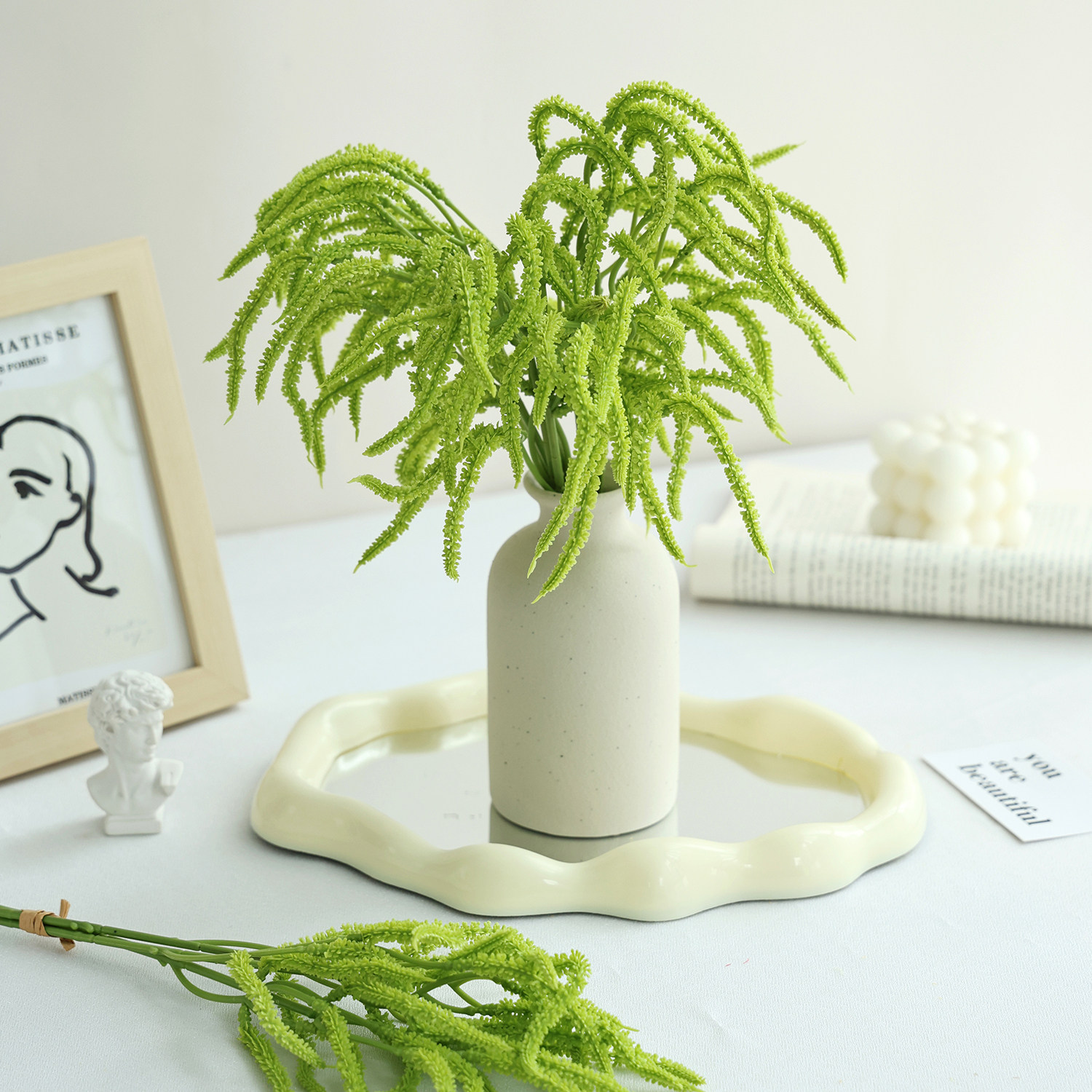 仿真3枝扎情人泪 新款毛毛虫花艺软装饰品摆件婚礼造景绿植花材