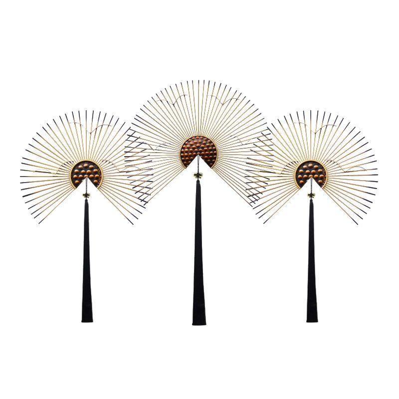 新中式客廳餐廳沙發背景牆面裝飾挂件辦公室臥室電視牆上鐵藝扇子在類目 家居飾品, 壁飾中 - 來自Buy2taobao.com提供專業的淘寶代購服務