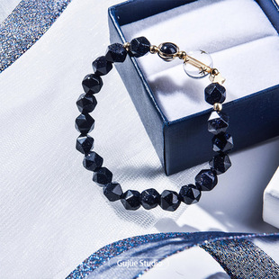 古觉小北同款925纯银手链【梦幻星辰】蓝砂石水晶手串琉璃星空