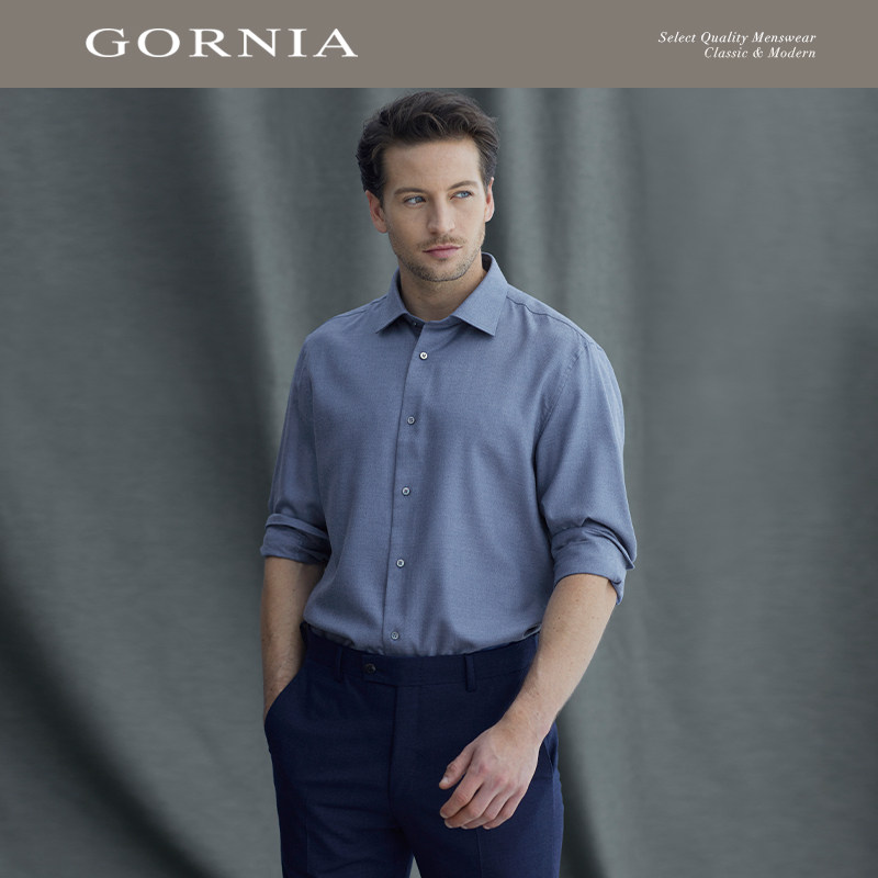 GORNIA格罗尼雅男士丝羊绒衬衫