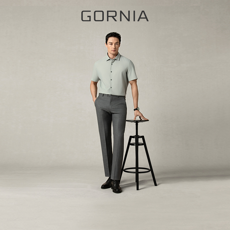 GORNIA格罗尼雅男士商务短袖衬衫