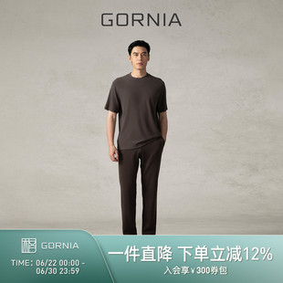 GORNIA格罗尼雅男士短袖T恤商务通勤休闲圆领舒适简约半袖