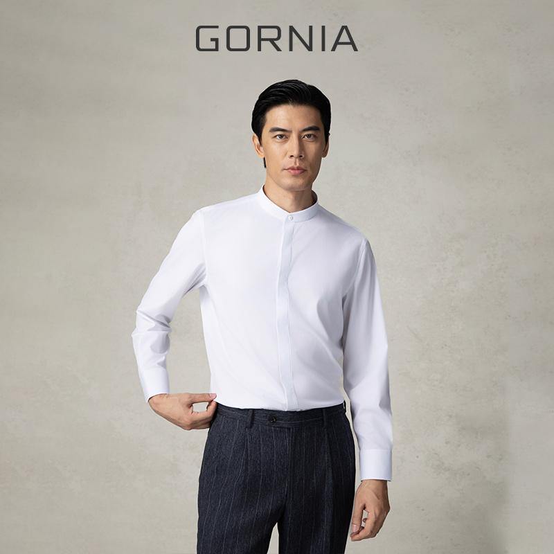 GORNIA格罗尼雅男士立领长袖衬衫