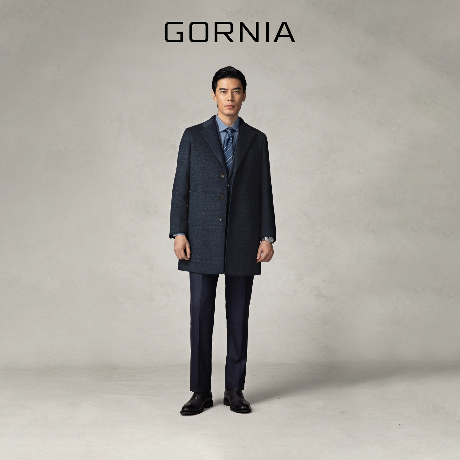 典藏大衣 GORNIA/格罗尼雅男士羊毛西装款大衣中长款保暖毛呢外套