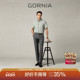 短袖 衬衫 棉丝商务通勤翻领时尚 GORNIA格罗尼雅男士 百搭半袖 衬衣男