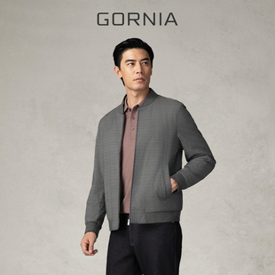 GORNIA/格罗尼雅男士棉服高端花型毛料时尚商务休闲中年