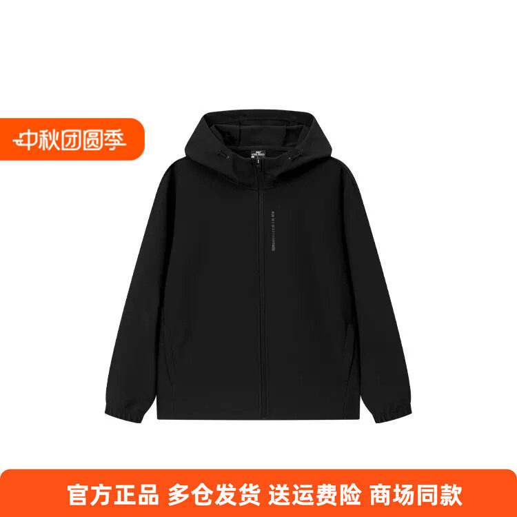361°正品男士连帽单风衣防风印花新品2026春秋男子休闲运动外套