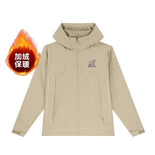 休闲保暖绒里男式 361正品 新款 风衣2026春季 连帽上衣外套 运动男装