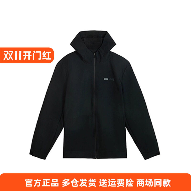 361度正品男士绒里风衣连帽新品2025秋春防风休闲保暖综训外套男