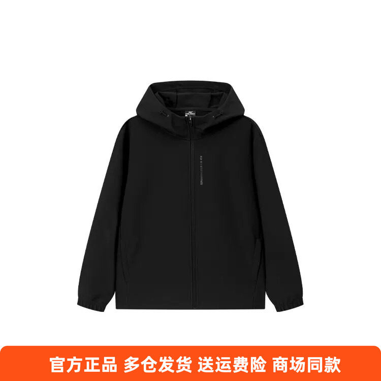 361°正品男士连帽单风衣防风印花新品2026春秋男子休闲运动外套