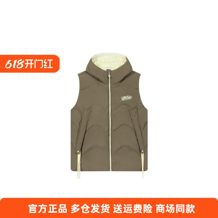 361度正品羽绒马甲2025冬季新品女士连帽保暖短款运动坎肩上衣女
