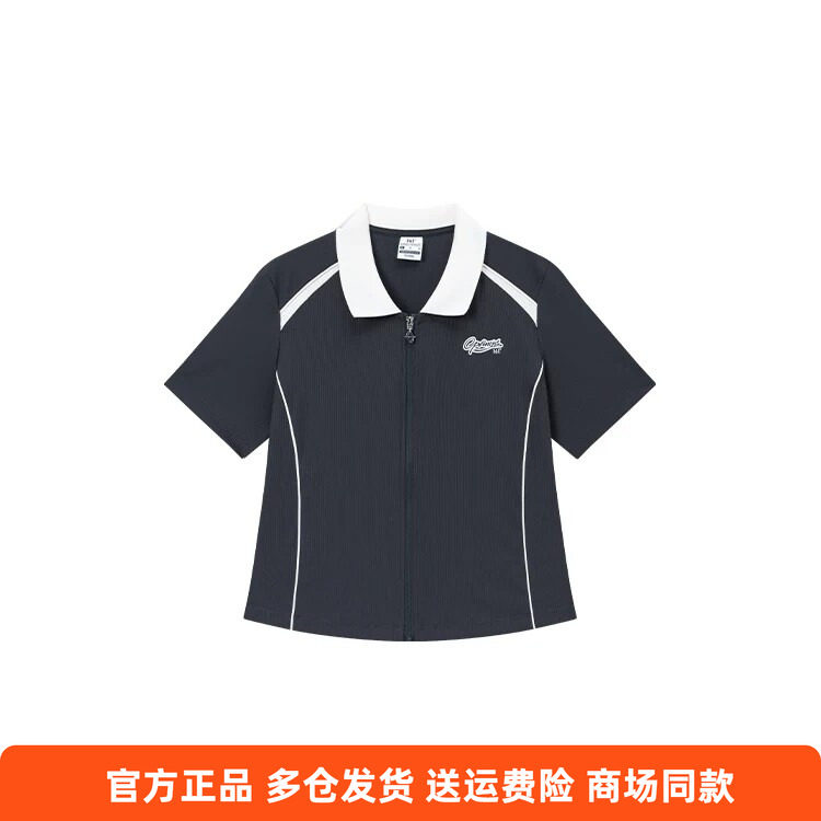 361度正品女士翻领开襟卫衣新品2026夏秋休闲短袖速干防晒外套女