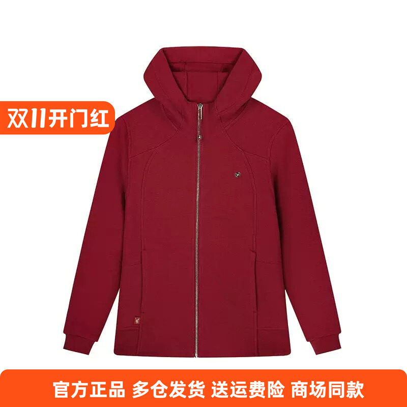 361度正品女士开襟运动卫衣连帽新品2026春秋外套女子休闲服长袖