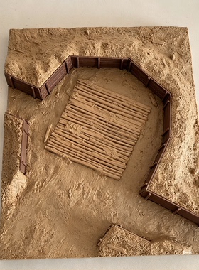 1/35二战野战木质加固火炮阵地场景，树脂素体（26x21）CM