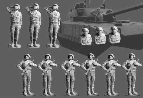 1/72 树脂兵人 原膜翻模053（002）俄罗斯阅兵检阅12人组。