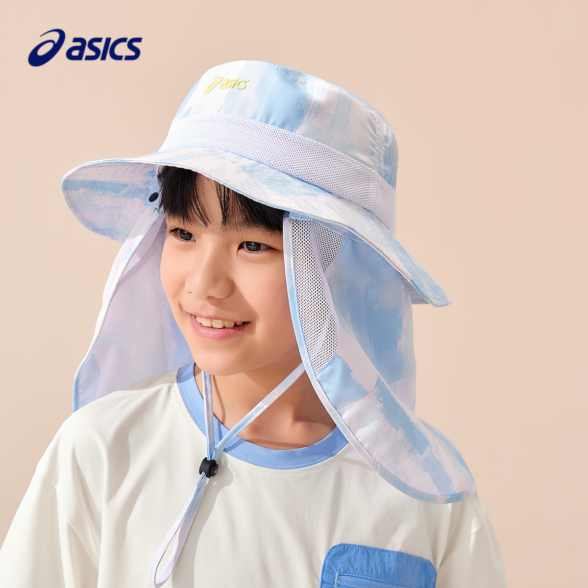 大帽檐带帽帘防晒帽