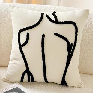 高档m .生活的王震性价高风格抽象沙枕头枕套床发头比靠背样板房