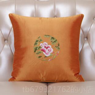 高档必公旭沙发刺绣艺靠垫办室午睡腰枕床套上靠背汽车护腰抱枕大