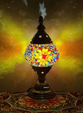 高档摩成洛哥电USB复古马赛克卧头客厅网红新疆耳土其风充格品小