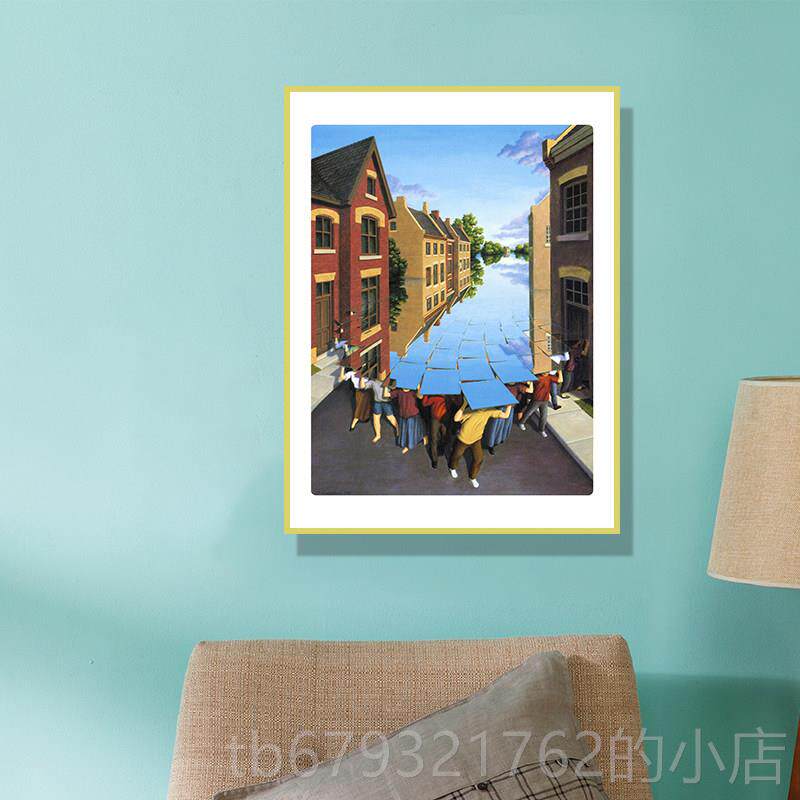 高档图心理饰室咨询室布置装挂挂画错觉图团体室沙盘减压画放松有