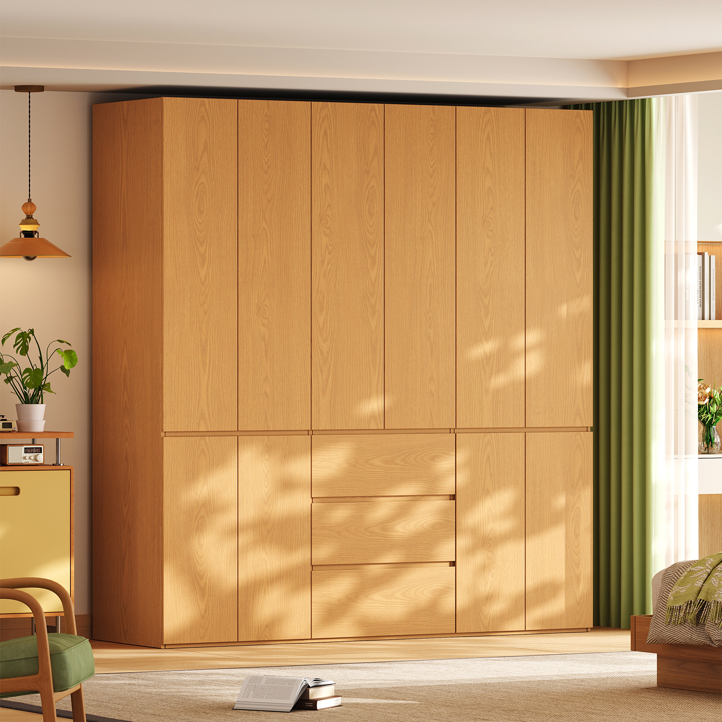 WOSIDUN橡木全实木衣柜北欧原木