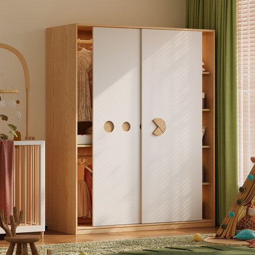 全实木橡木儿童衣柜组合现代简约