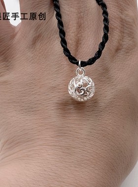 纯银吊坠镂空日韩葫芦