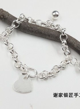 谢家银匠原创99银女99足银手链