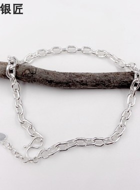 谢家银匠纯手工情侣手链   999足银脚链男女圆圈圈链子