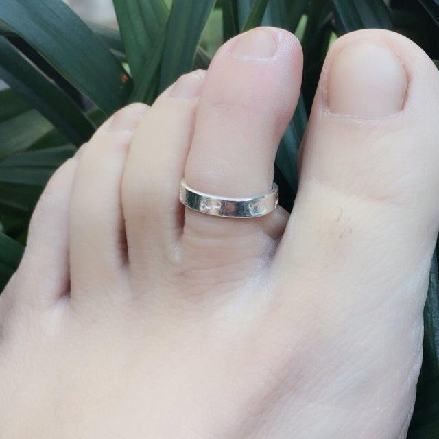 谢家银匠原创999纯银脚趾戒指