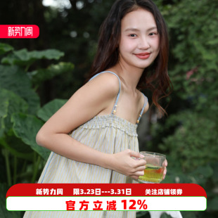 套装 纯棉条纹性感吊带九分裤 夏季 朵朵可可家居服睡衣女2026新款