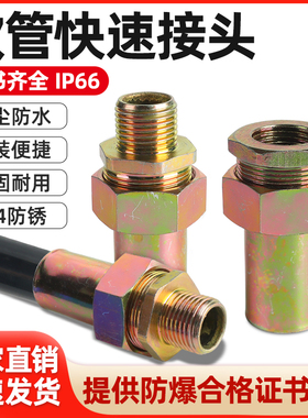 防爆挠性连接管快速接头穿线管安装内外丝接头活密封接头免压软管