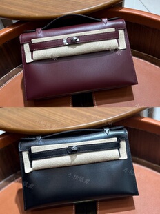 定制蜡线手缝mk1爱玛酒红黑银box进口原厂皮凯莉一代KL22手提女包