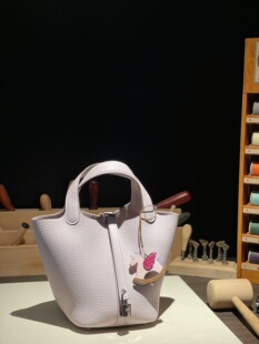 手工蜡线picotin18菜篮子包梦幻粉紫银扣法国原厂TC牛皮hobo慵懒