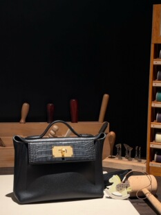 定制2424Touch凯莉mini21黑金银原厂EVE拼雾面美洲鳄鱼单肩斜挎包