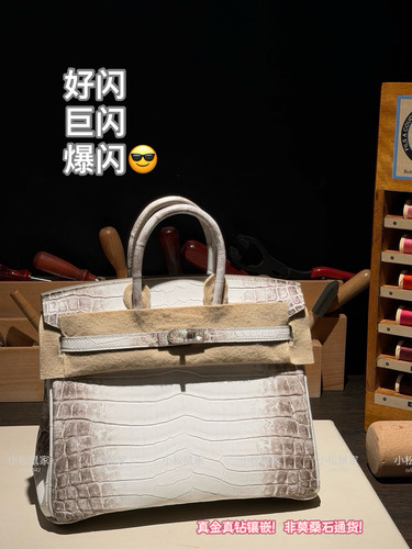 真金真钻满天星！喜马拉雅雾面尼罗鳄鱼原厂皮铂金bk25纯手工蜡线