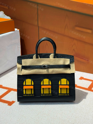 手工蜡线so black午夜黑房子BK20雾面美洲鳄鱼四合院迷你铂金女包