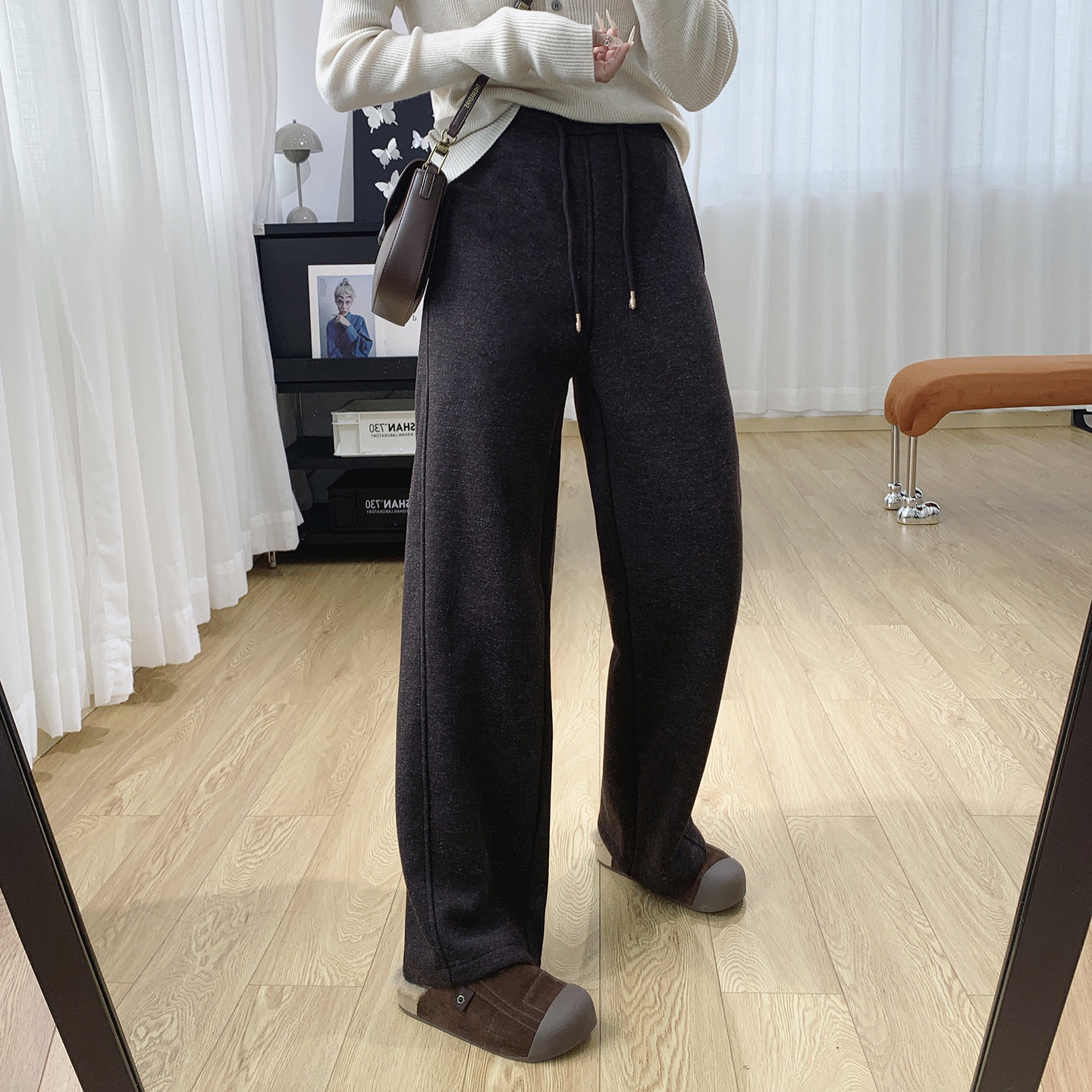 清仓特价醋酸羊毛宽松直筒显瘦垂感加厚加绒休闲阔腿裤女冬季裤子,女装/女士精品,休闲裤,淘宝优惠券,粉丝福利购,淘宝优惠卷