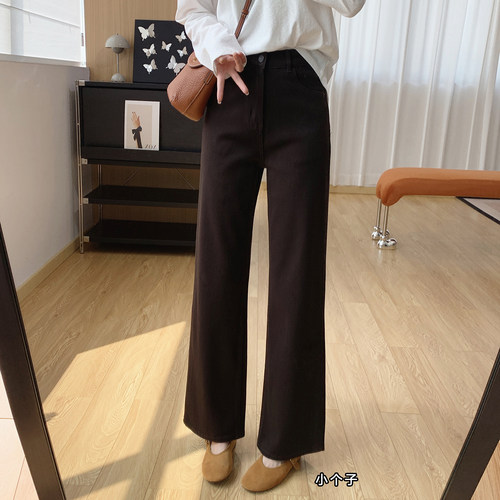 显腿长窄窄裤！显瘦直筒牛仔裤女