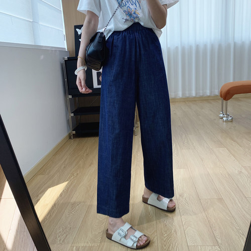 轻薄透气亚麻牛仔裤女夏薄款裤子