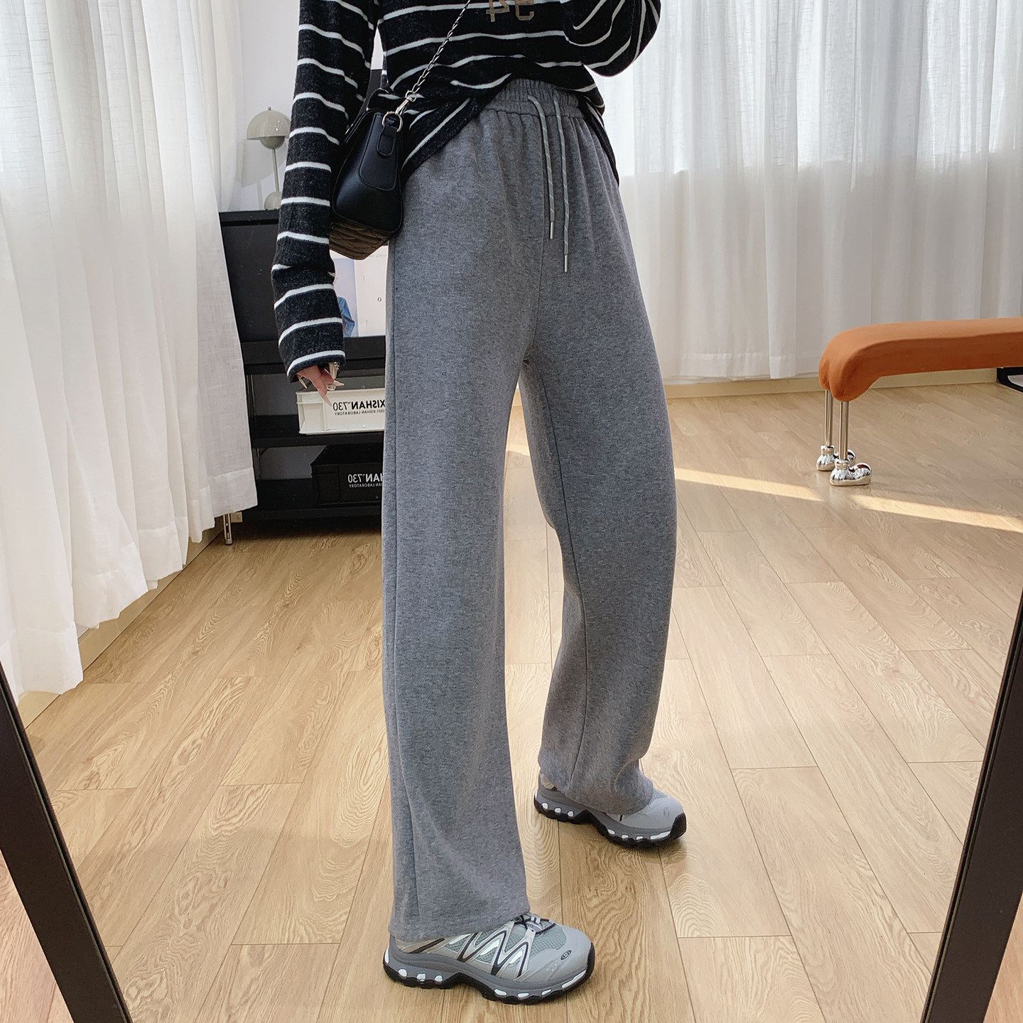 软糯加厚加绒窄版直筒休闲阔腿裤女冬季裤子宽松显瘦垂感糯米裤冬,女装/女士精品,休闲裤,淘宝优惠券,粉丝福利购,淘宝优惠卷