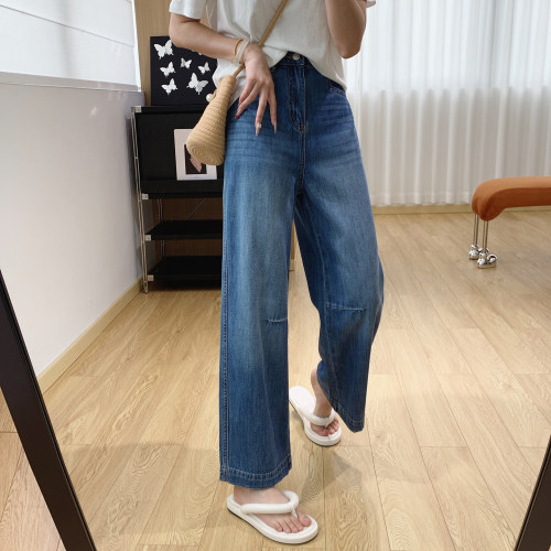 梨型身材福音！显瘦弯刀牛仔裤女