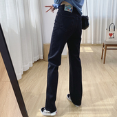 四面弹加绒窄版 长裤 阔腿裤 高品质 女秋冬裤 子宽松直筒牛仔裤 冬季