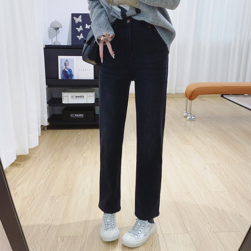 四面弹高腰超显瘦加厚加绒烟管裤