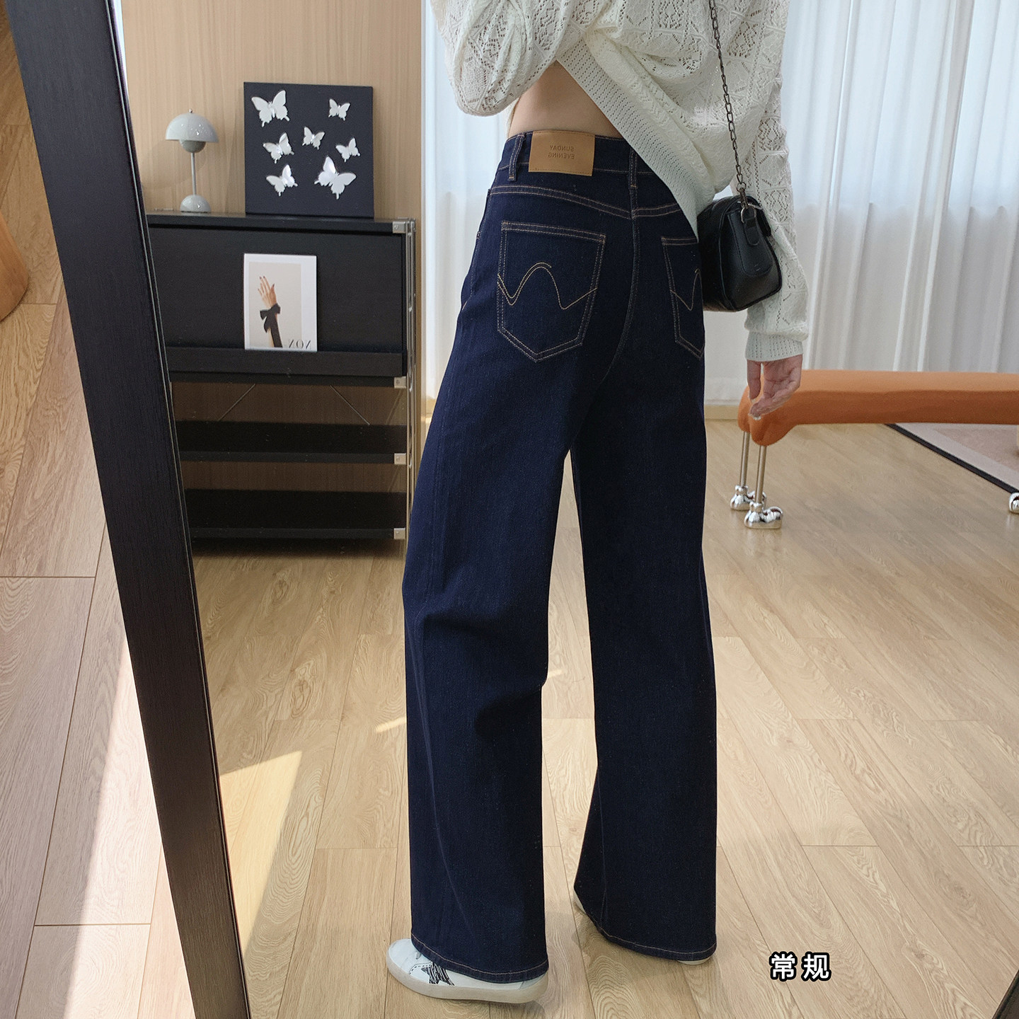 防褪色高腰显瘦垂感宽松直筒复古阔腿牛仔裤女秋季2026新款裤子