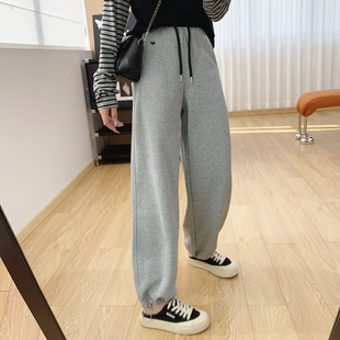 裤 弯刀裤 脚可收口卫裤 女春季 宽松直筒显瘦垂感休闲阔腿裤 两穿